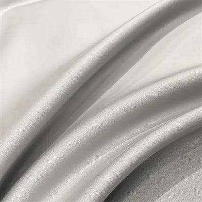Luxurious light blue satin piece duvet cover set bedroom bedding