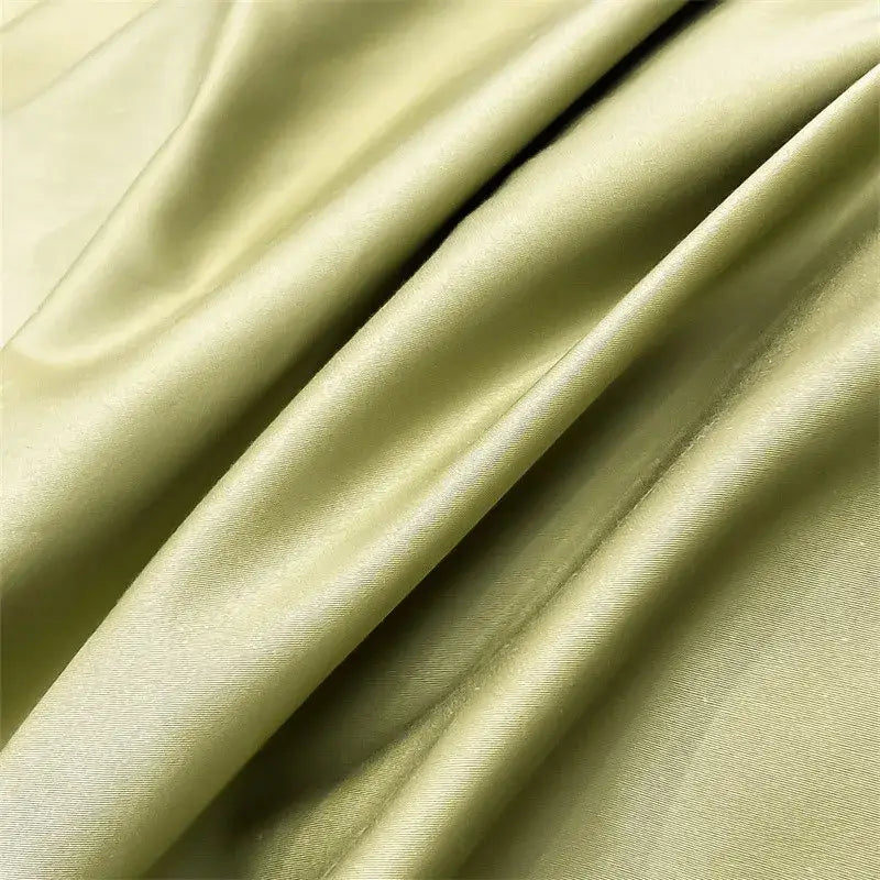 Luxurious gray satin duvet cover set bedroom stitched bedding