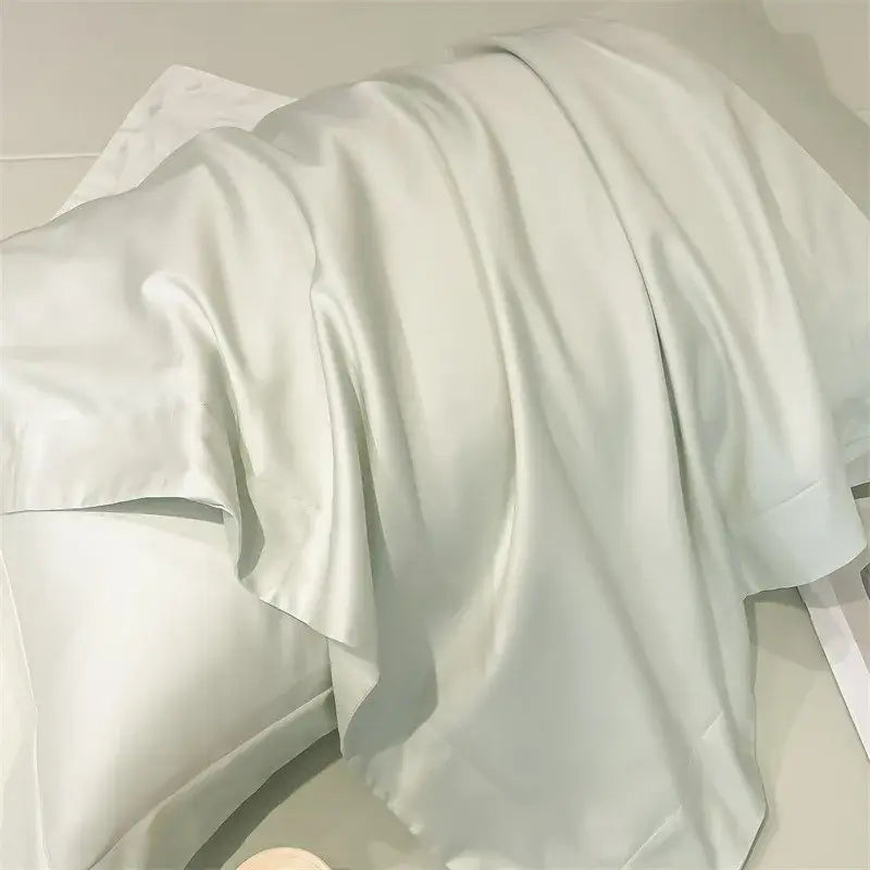 Luxurious gray satin piece duvet cover bedroom bedding set
