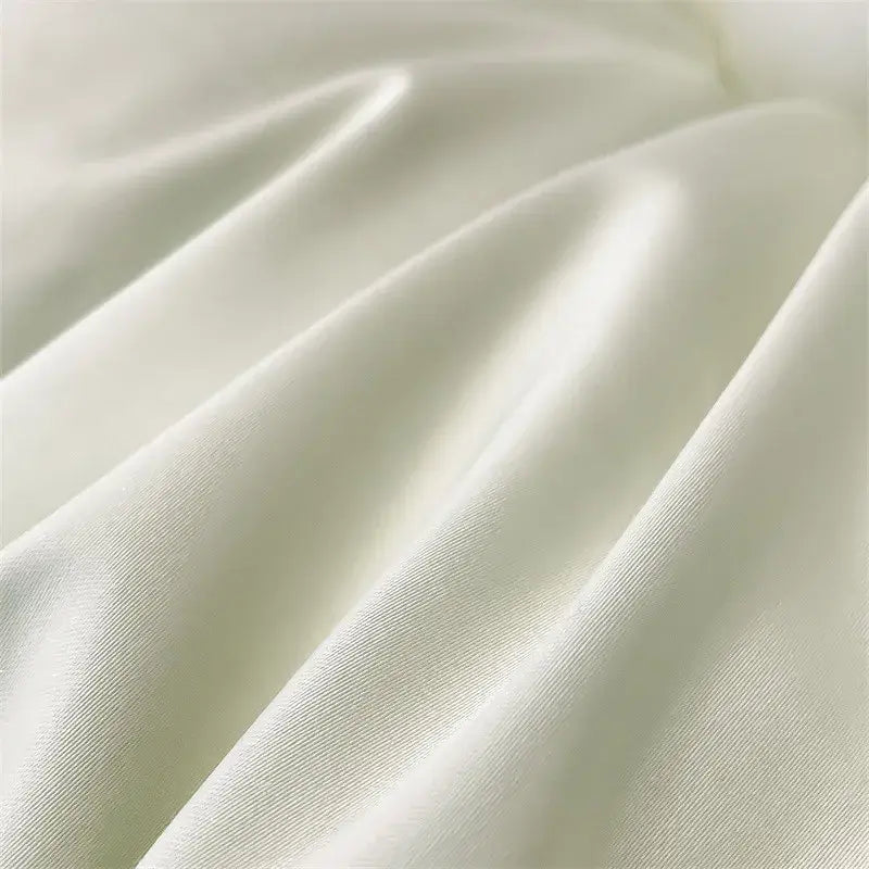 Luxurious gray satin duvet cover set bedroom stitched bedding