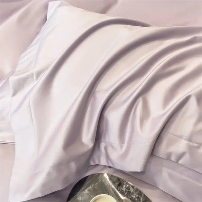 Luxurious light green satin duvet cover set bedroom bedding