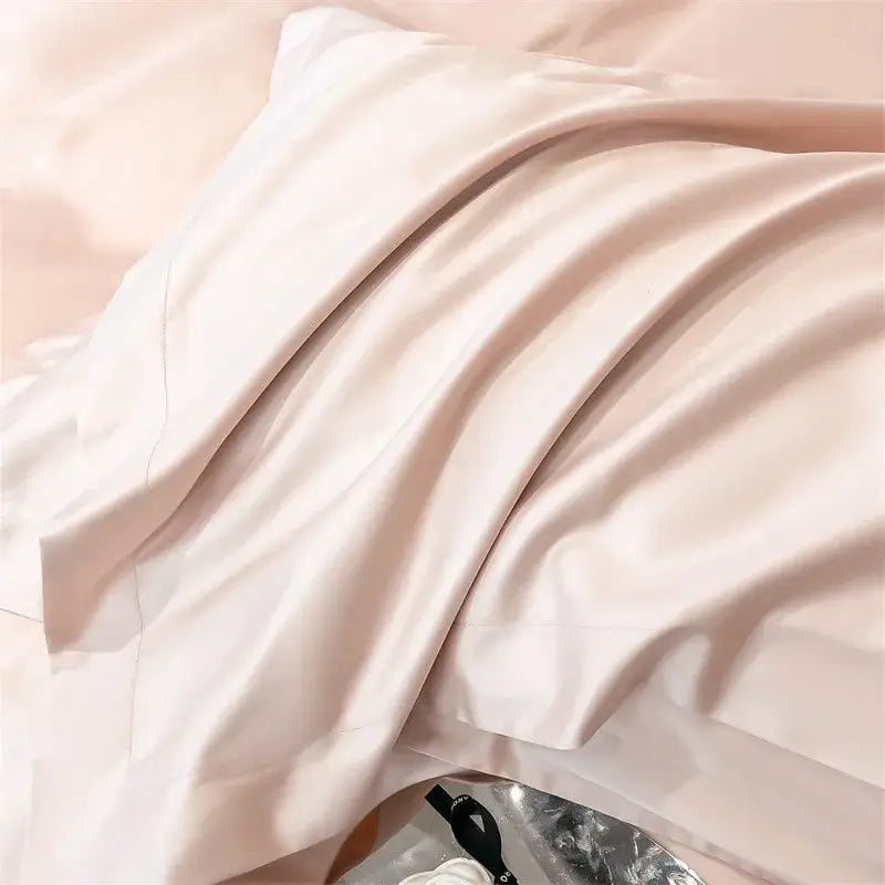 Luxurious silver gray satin duvet cover set bedroom bedding