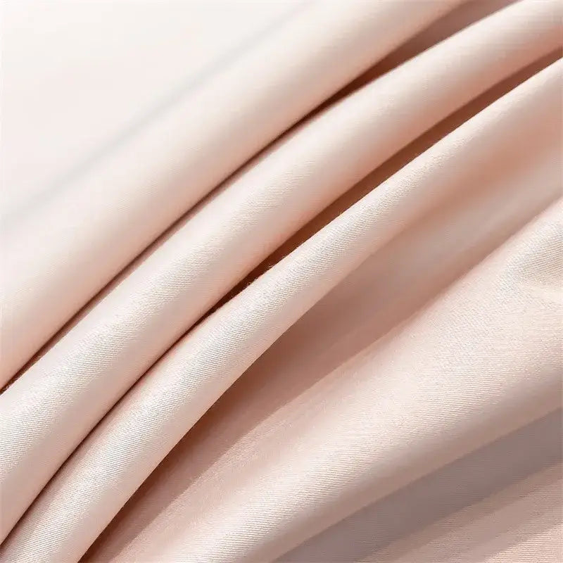 Luxurious gray satin duvet cover set bedroom stitched bedding