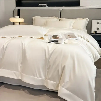 Luxurious light blue satin 3 piece duvet cover bedroom bedding set