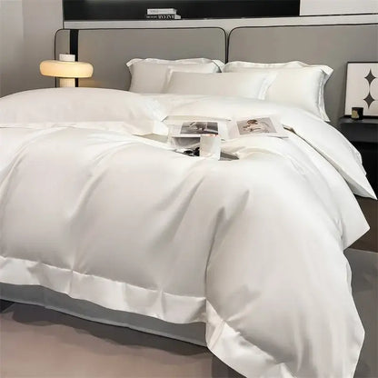 Luxurious gray satin piece duvet cover bedroom bedding set