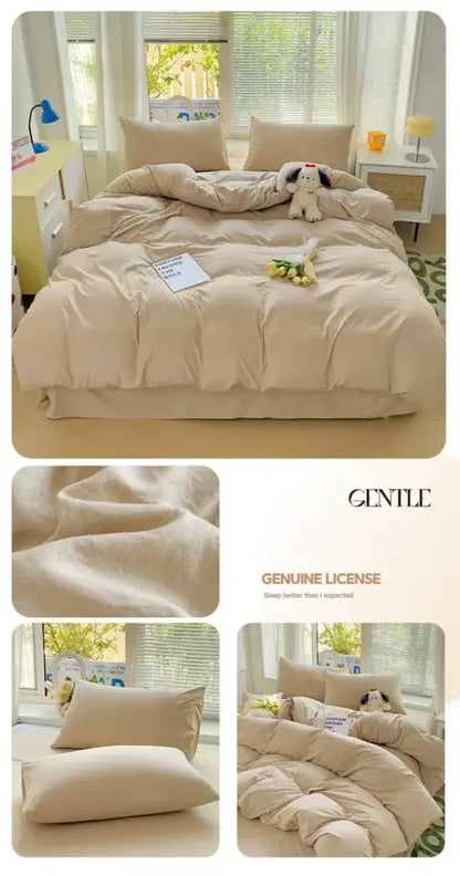 Luxurious cream cotton bedding set bedroom duvet cover