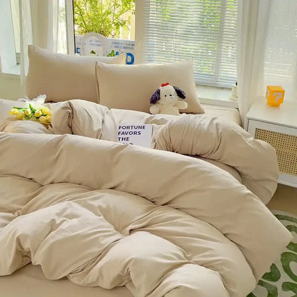 Luxurious cream cotton bedding set bedroom duvet cover