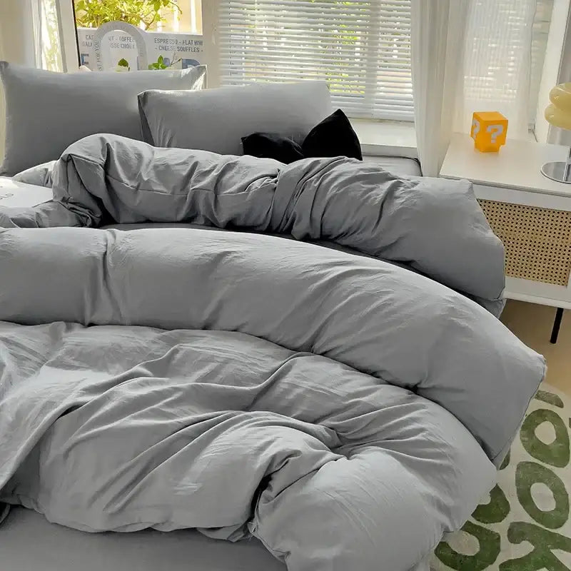 Luxurious cream cotton bedding set bedroom duvet cover