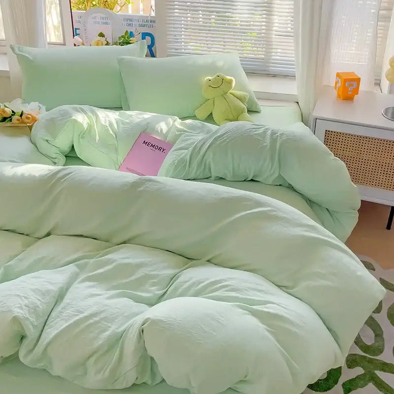 Luxurious cream cotton bedding set bedroom duvet cover
