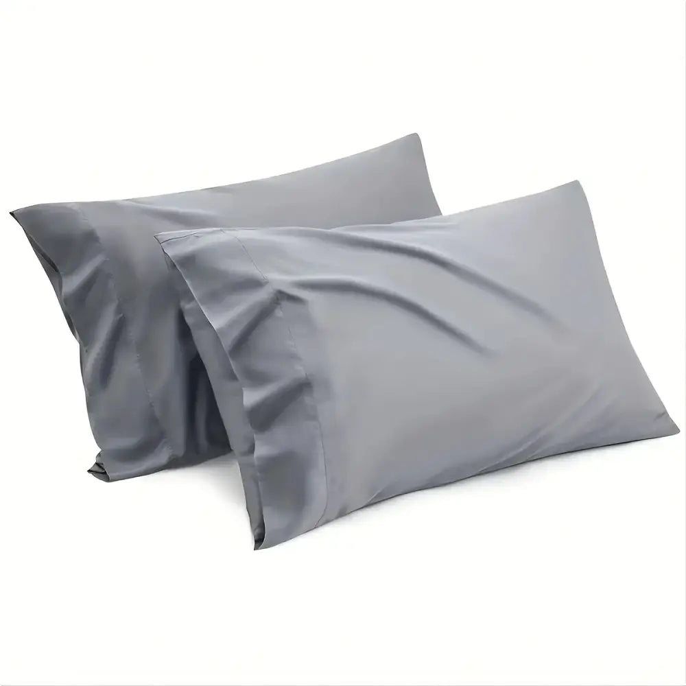 Luxurious gray satin cooling sheet set bedroom bedding