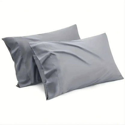 Luxurious gray satin cooling sheet set bedroom bedding