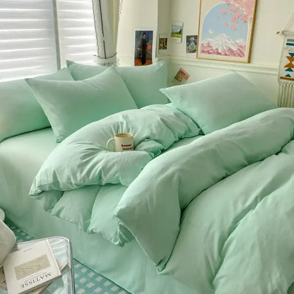 Luxurious white & dark gray cotton bedding set – bedroom duvet cover