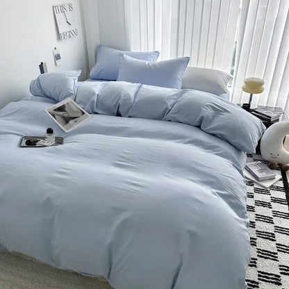 Luxurious gray cotton bedding set – bedroom duvet with pillows