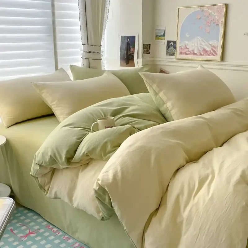 Luxurious white & dark gray duvet cover bedding set bedroom