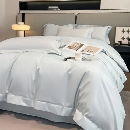Lavender satin duvet cover set bedroom egyptian cotton bedding