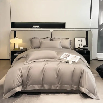 Lavender satin duvet cover set bedroom egyptian cotton bedding