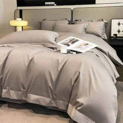 Lavender satin duvet cover set bedroom egyptian cotton bedding
