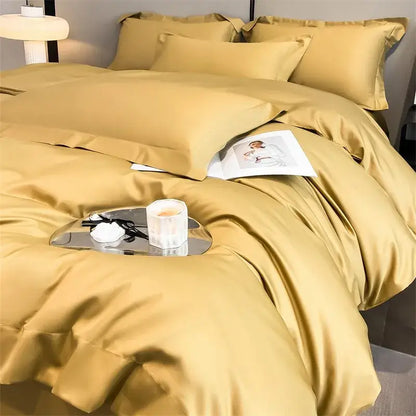 Lavender satin duvet cover set bedroom egyptian cotton bedding