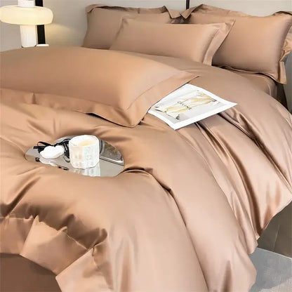 Lavender satin duvet cover set bedroom egyptian cotton bedding