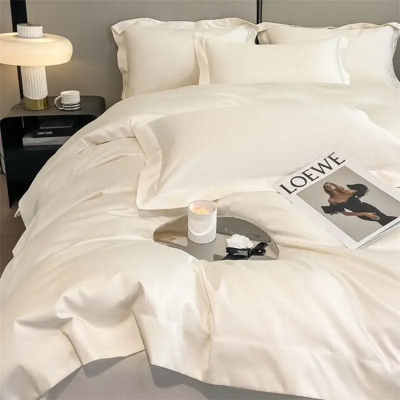 Lavender satin duvet cover set bedroom egyptian cotton bedding