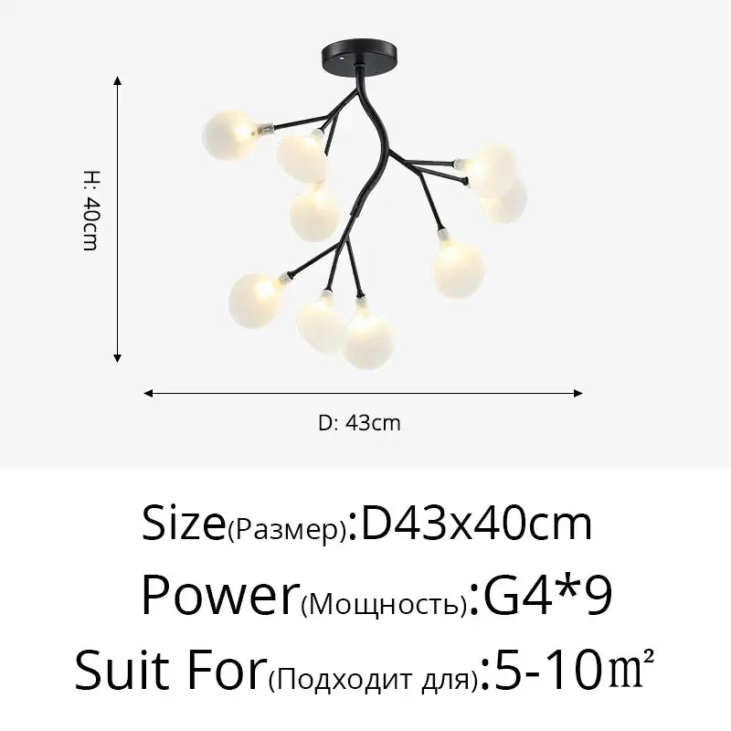 Modern nordic luxurious golden led chandelier dining room globe light