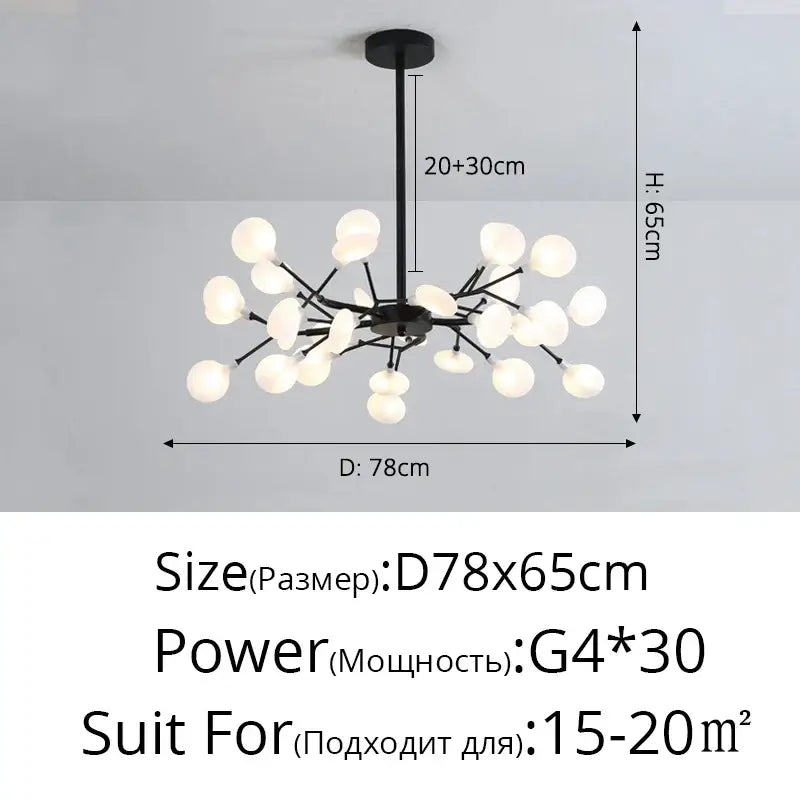 Modern nordic luxurious golden led chandelier dining room globe light
