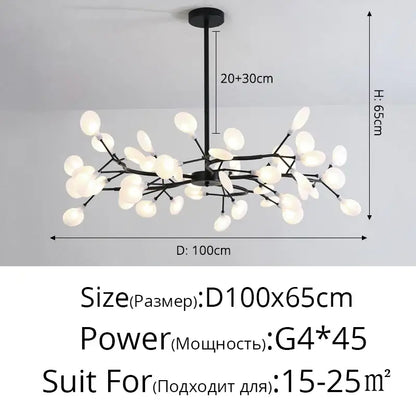 Modern nordic luxurious golden led chandelier dining room globe light