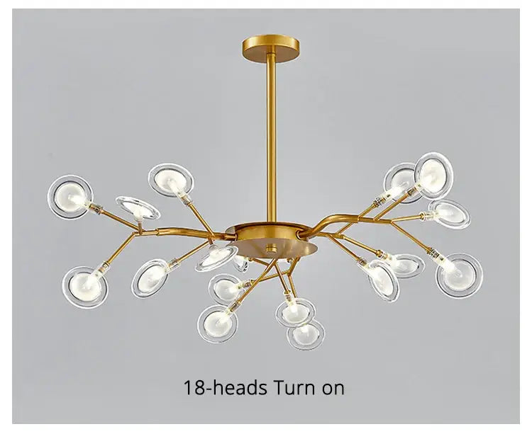 Modern nordic luxurious golden led chandelier dining room globe light