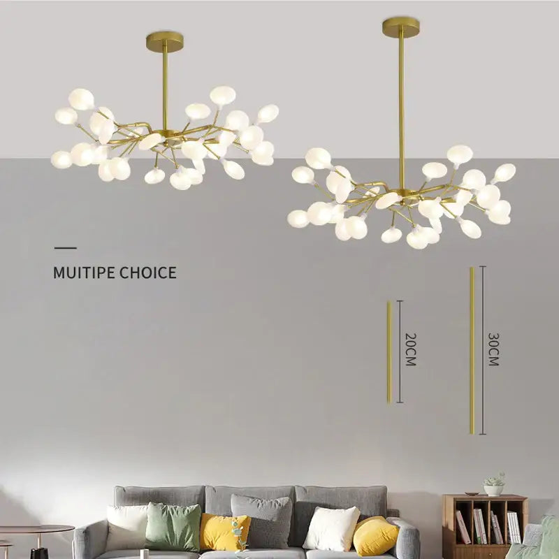 Modern nordic luxurious golden led chandelier dining room globe light