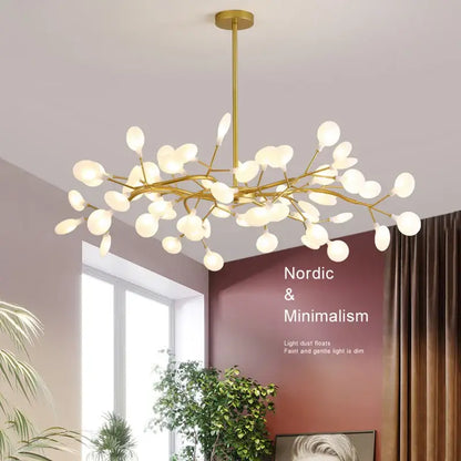 Modern nordic luxurious golden led chandelier dining room globe light