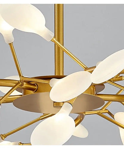 Modern nordic luxurious golden led chandelier dining room globe light