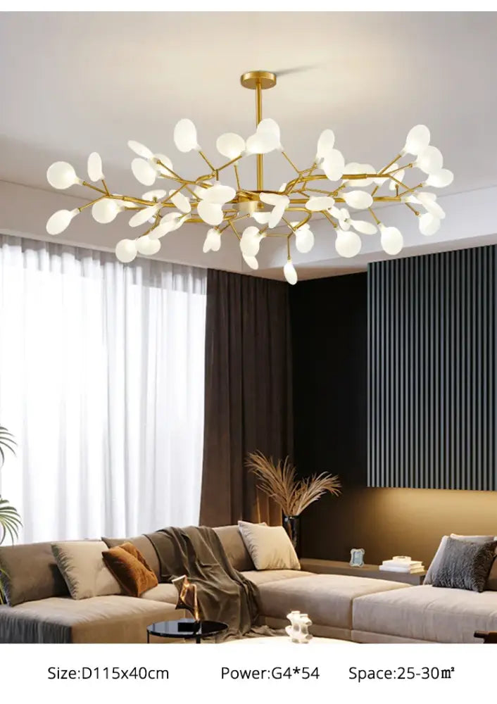 Modern nordic luxurious golden led chandelier dining room globe light