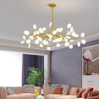 Modern nordic luxurious golden led chandelier dining room globe light
