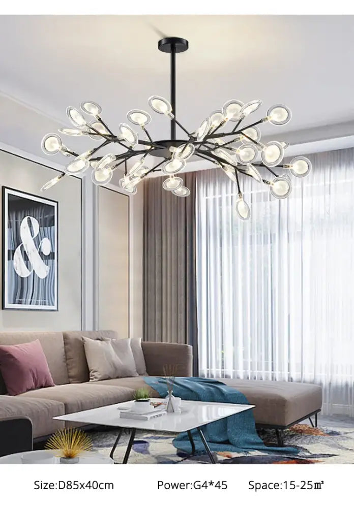 Modern nordic luxurious golden led chandelier dining room globe light