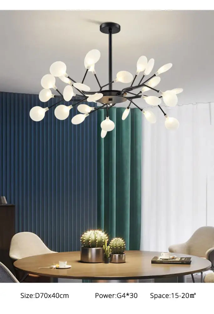 Modern nordic luxurious golden led chandelier dining room globe light