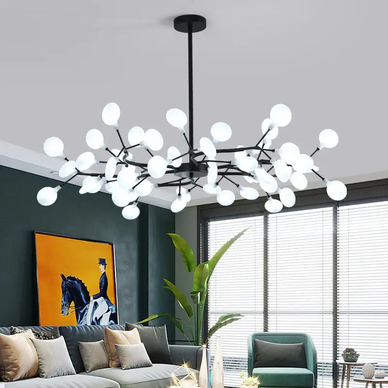 Modern nordic luxurious golden led chandelier dining room globe light