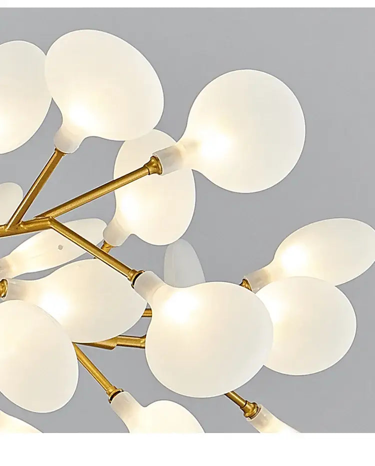 Modern nordic luxurious golden led chandelier dining room globe light