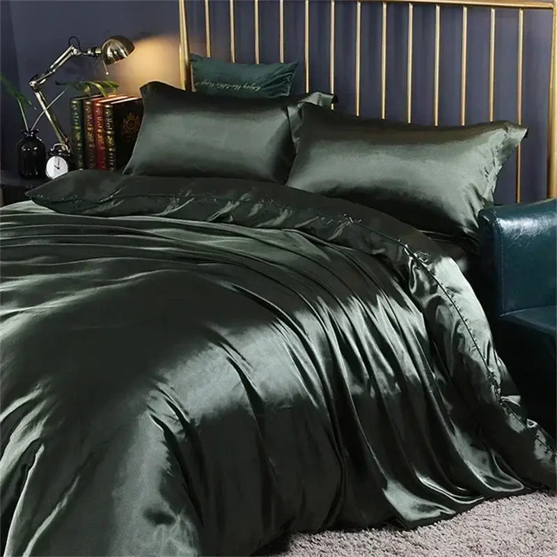 Lustrous purple mulberry silk bedding set bedroom duvet cover