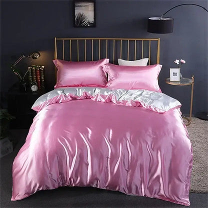 Lustrous purple mulberry silk bedding set bedroom duvet cover