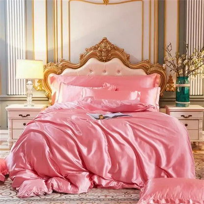 Luxurious gold mulberry silk bedding set bedroom duvet cover