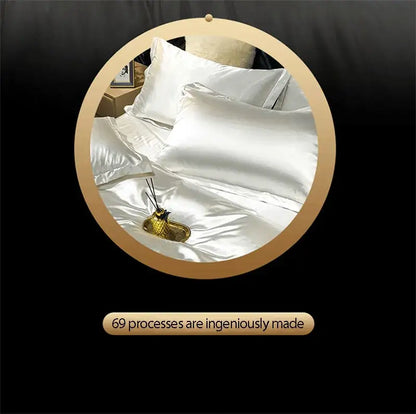 Luxurious yellow mulberry silk bedding set – bedroom duvet cover