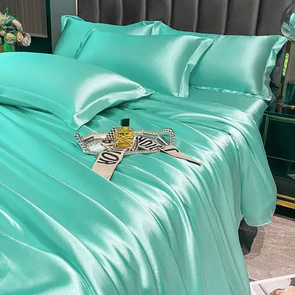 Luxurious black satin silk duvet cover set – bedroom bedding