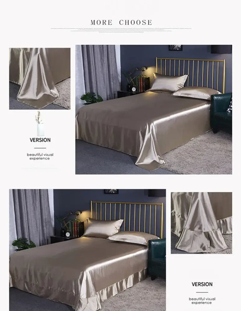Luxurious crimson satin bedding set – bedroom duvet cover and sheets