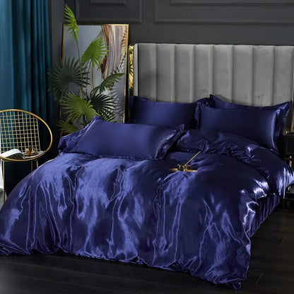 Luxurious golden satin bedding set for bedroom duvet cover