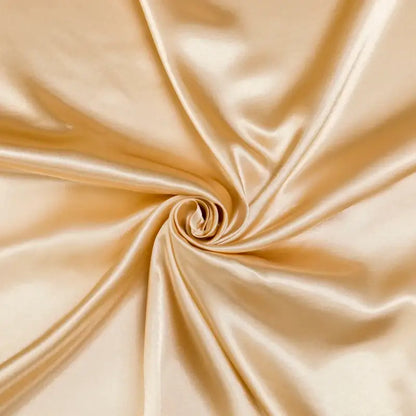 Luxurious cream solid color satin bedding set with flat sheet bedroom