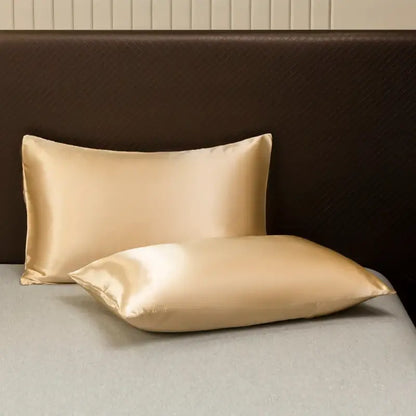 Luxurious cream solid color satin bedding set with flat sheet bedroom