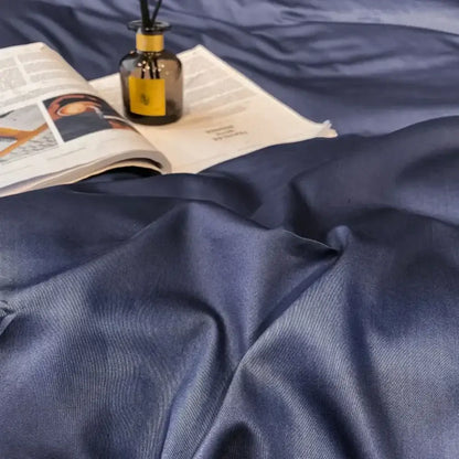Luxurious navy & gold egyptian cotton duvet cover bedding set bedroom