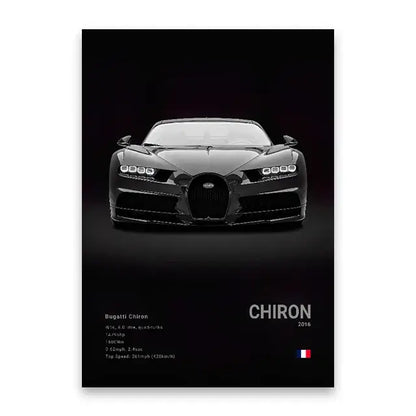 Luxury black & white car wall art print living room decor