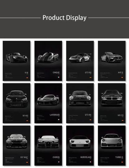 Modern black luxury car canvas wall art bedroom decor