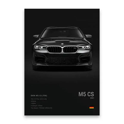 Modern black luxury car canvas wall art bedroom decor
